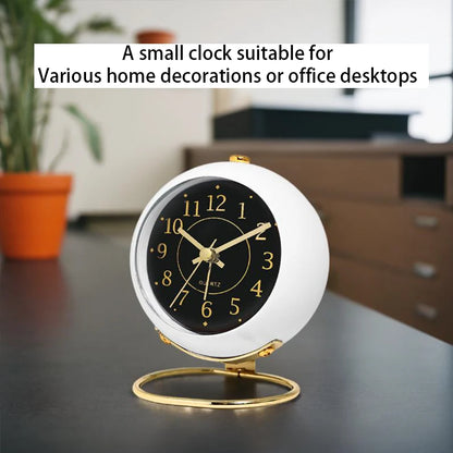 1pc minimalist metal quartz alarm clock, desktop silent clock, macaron color scheme more suitable for home and office decoration