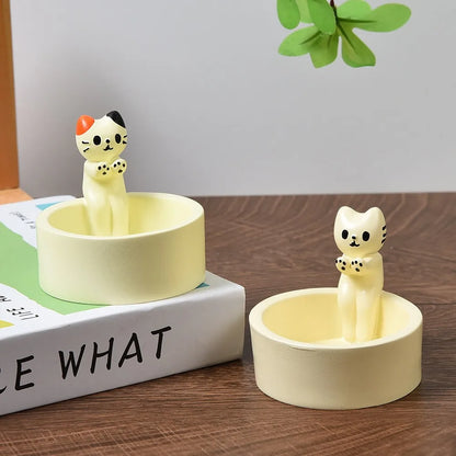 Cartoon Cat Tealight Candle Holder