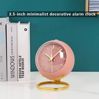 1pc minimalist metal quartz alarm clock, desktop silent clock, macaron color scheme more suitable for home and office decoration