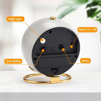 1pc minimalist metal quartz alarm clock, desktop silent clock, macaron color scheme more suitable for home and office decoration