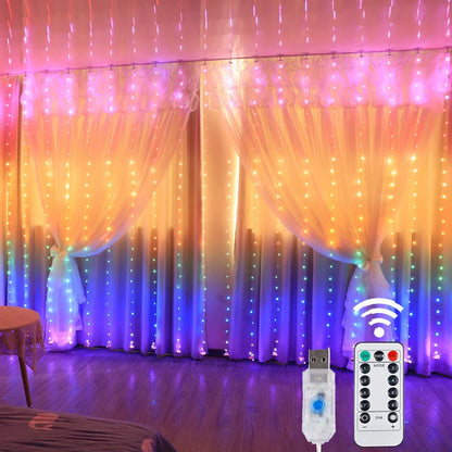 Multicolor LED Curtain Fairy Lights