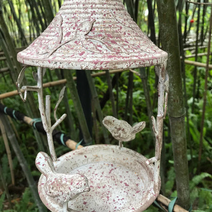 Rustic Hanging Metal Bird Feeder