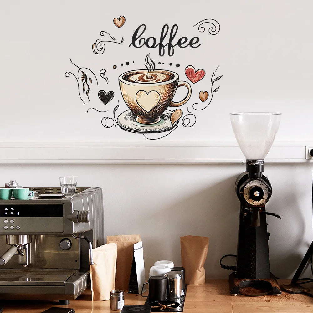 Love Coffee Cup Wall Sticker