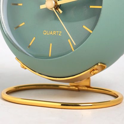 1pc minimalist metal quartz alarm clock, desktop silent clock, macaron color scheme more suitable for home and office decoration