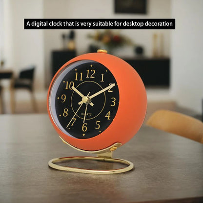 1pc minimalist metal quartz alarm clock, desktop silent clock, macaron color scheme more suitable for home and office decoration