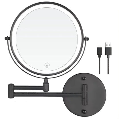 8&quot; USB Rechargeable Wall-Mounted LED Makeup Mirror