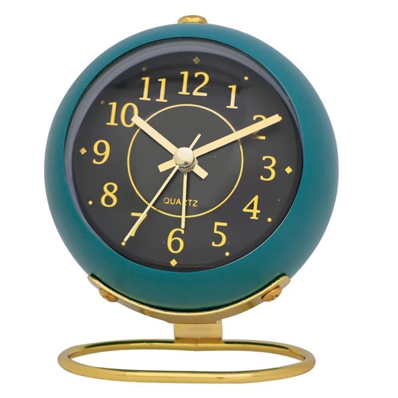 1pc minimalist metal quartz alarm clock, desktop silent clock, macaron color scheme more suitable for home and office decoration