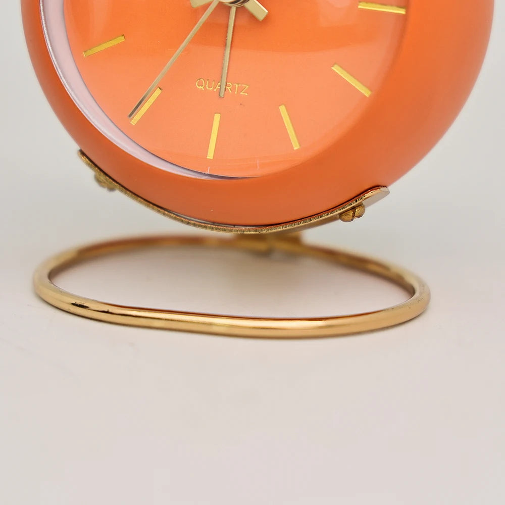 1pc minimalist metal quartz alarm clock, desktop silent clock, macaron color scheme more suitable for home and office decoration