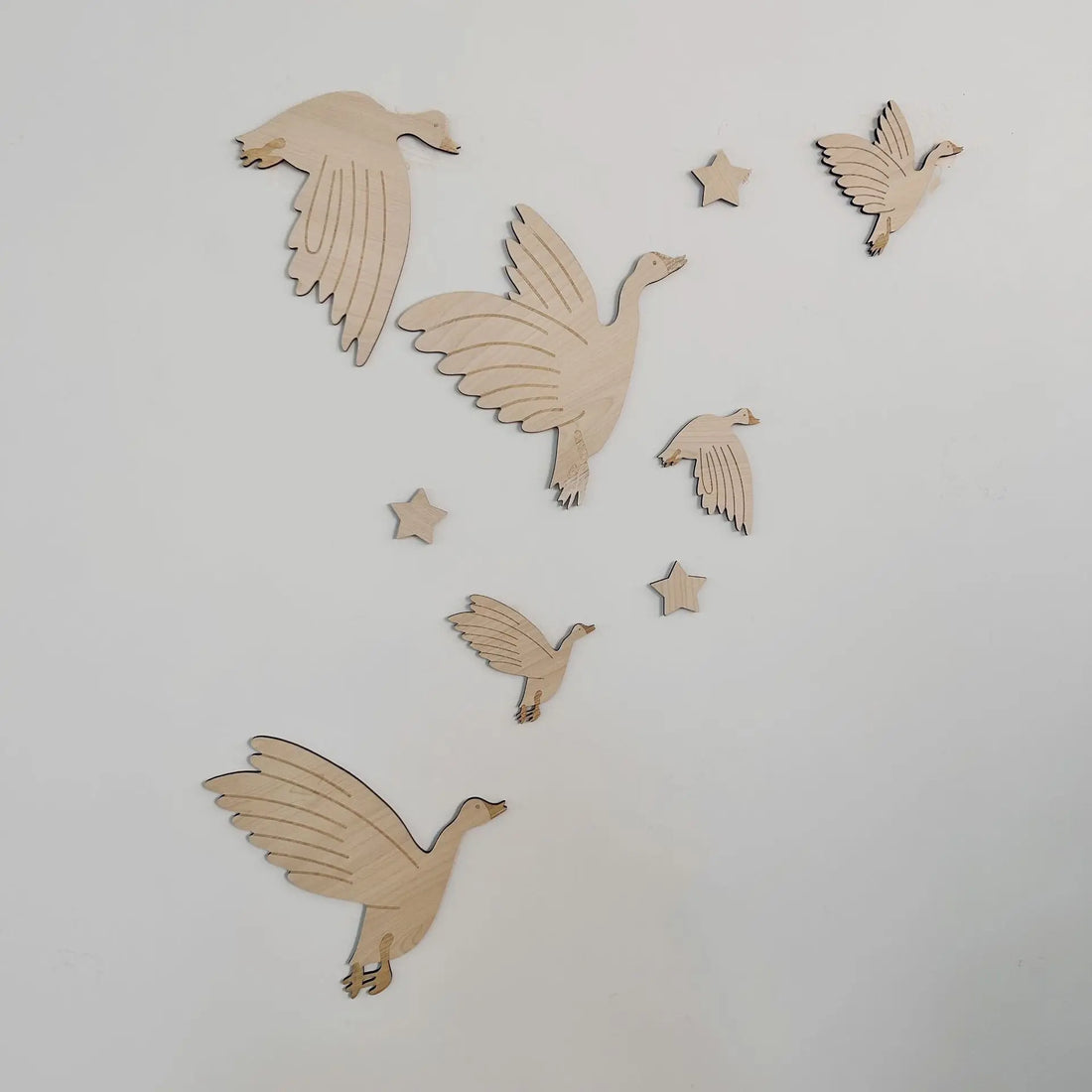 Wooden Swan & Goose Wall Decor