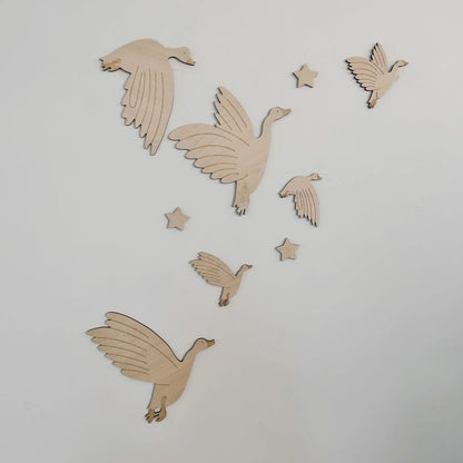 Wooden Swan &amp; Goose Wall Decor