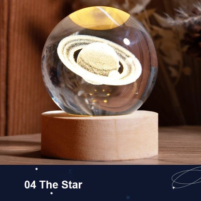 Milky Way Solar System Crystal Ball LED Night Light