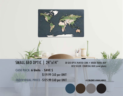 Geo Optic Push Pin Map | 24 x 14