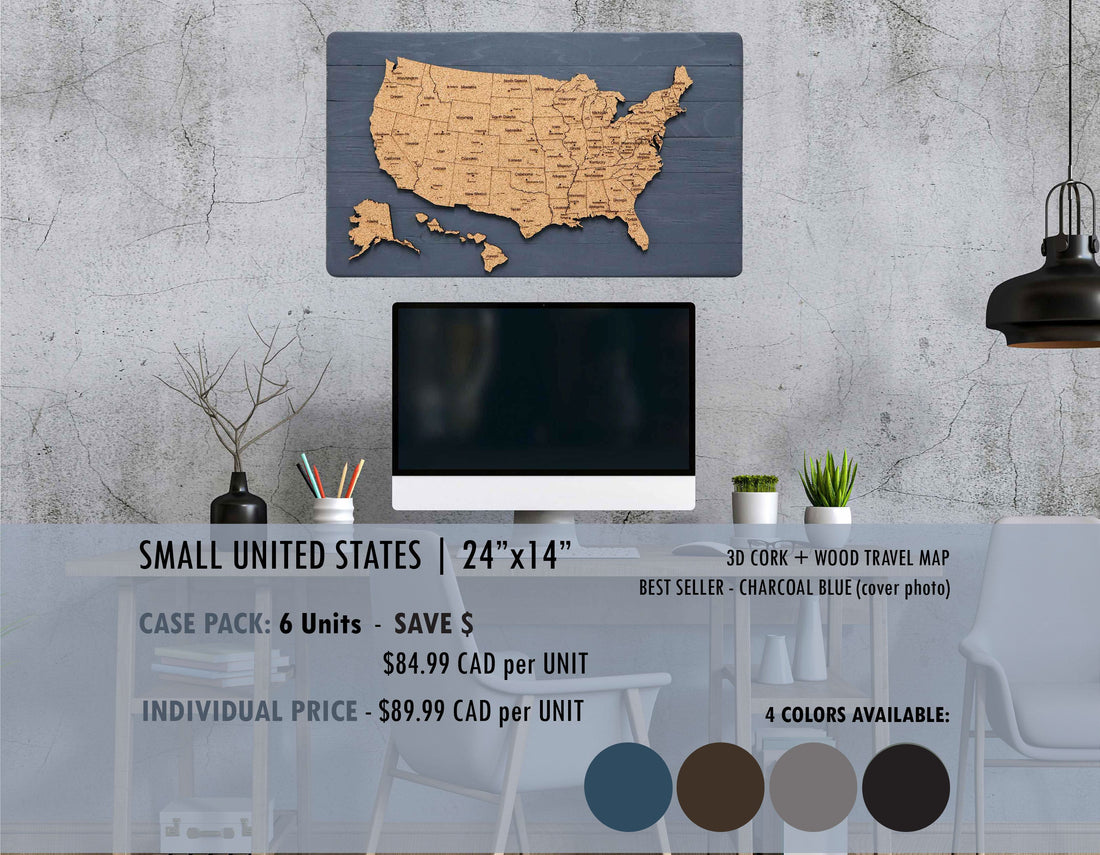United States Travel Map | 24 x 14