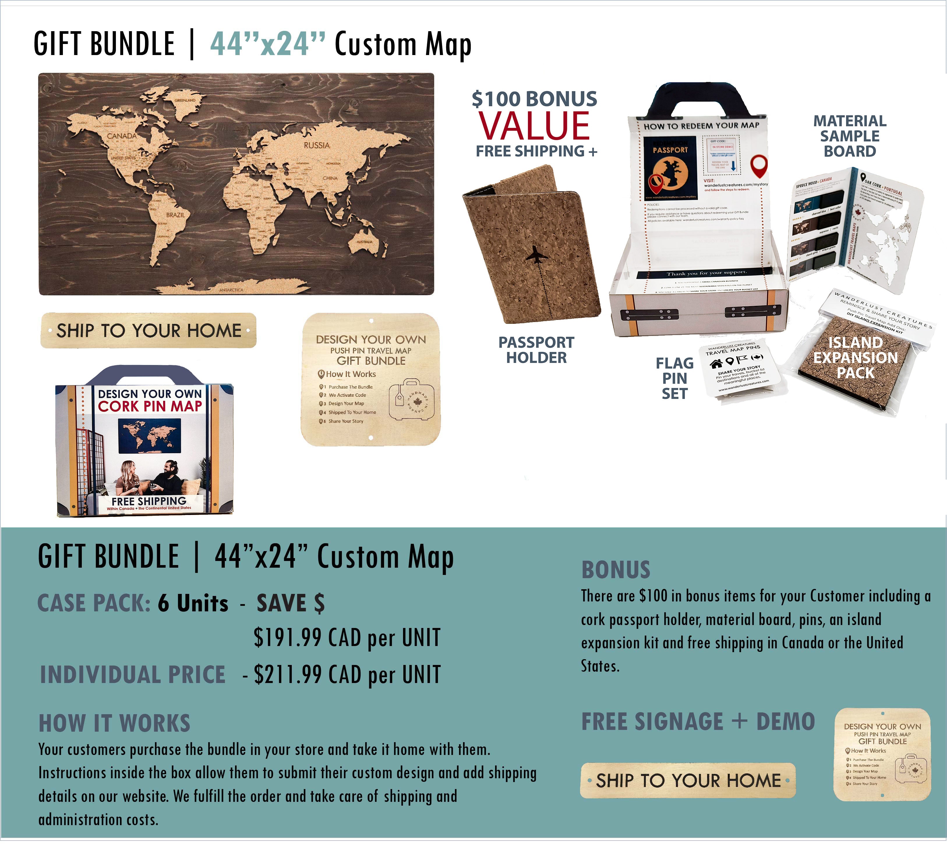 Gift Bundle | Large Map | Direct Shipping To Customer