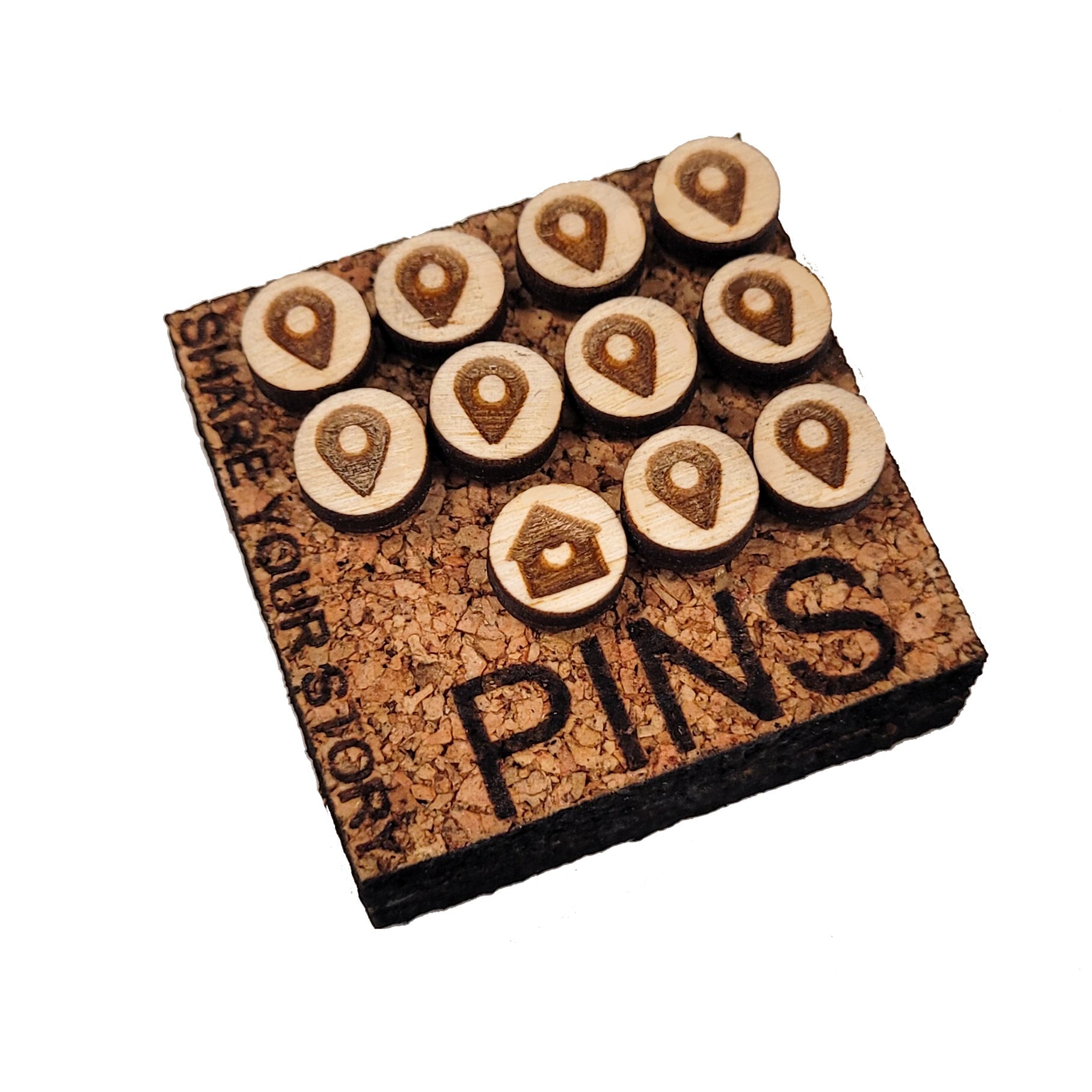 Map Pin Sets | Wood | 10 Units