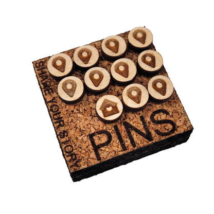 Map Pin Sets | Wood | 10 Units