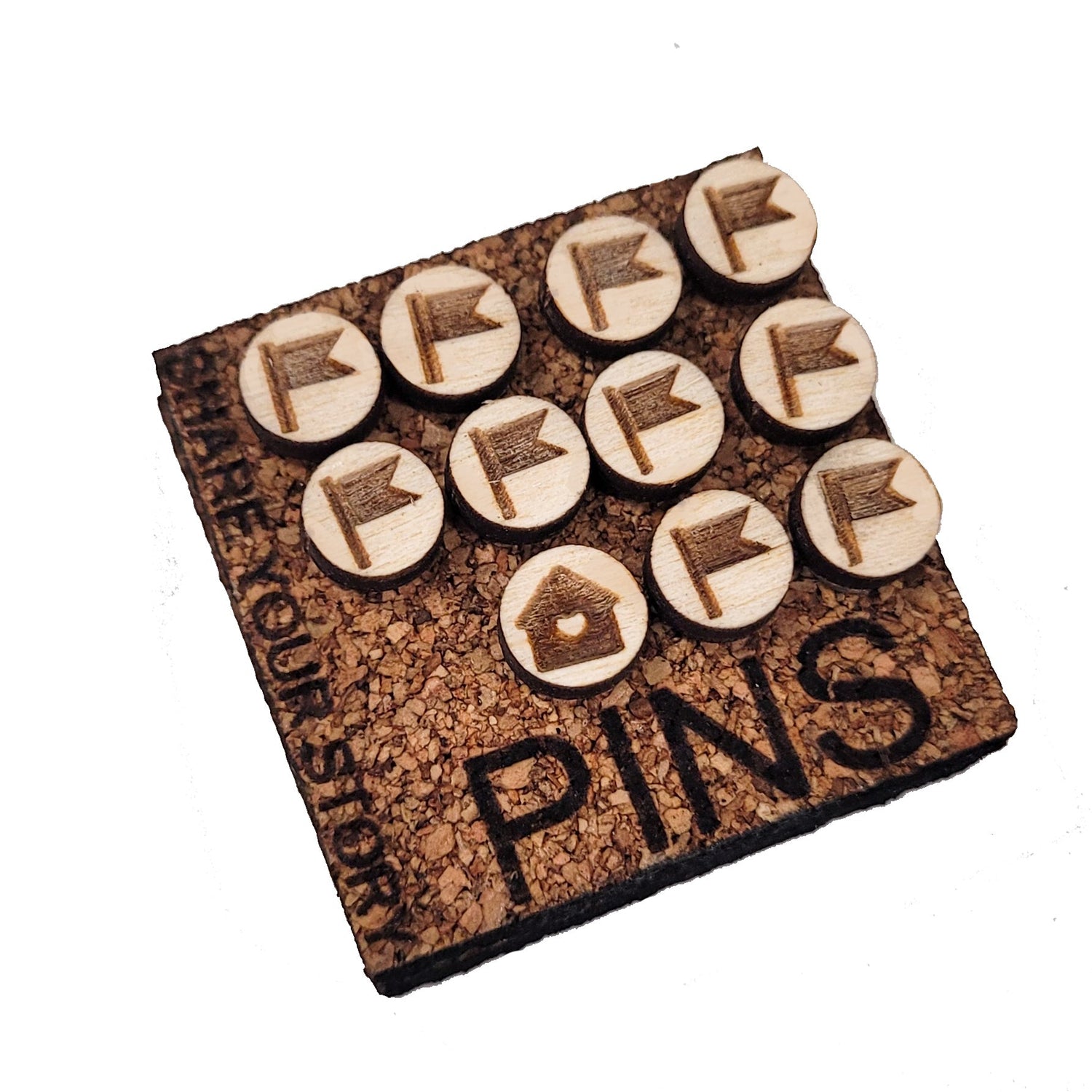 Map Pin Sets | Wood | 10 Units