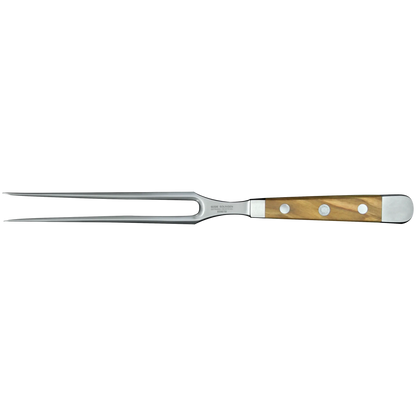 ALPHA OLIVE | Meat Fork 7&quot;  | Forged Steel / Olive wood handle