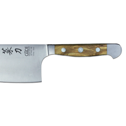 ALPHA OLIVE | Chai Dao Chinese Chef Knife 6 1/2&quot; Blade | Forged Steel/Olive Wood Handle
