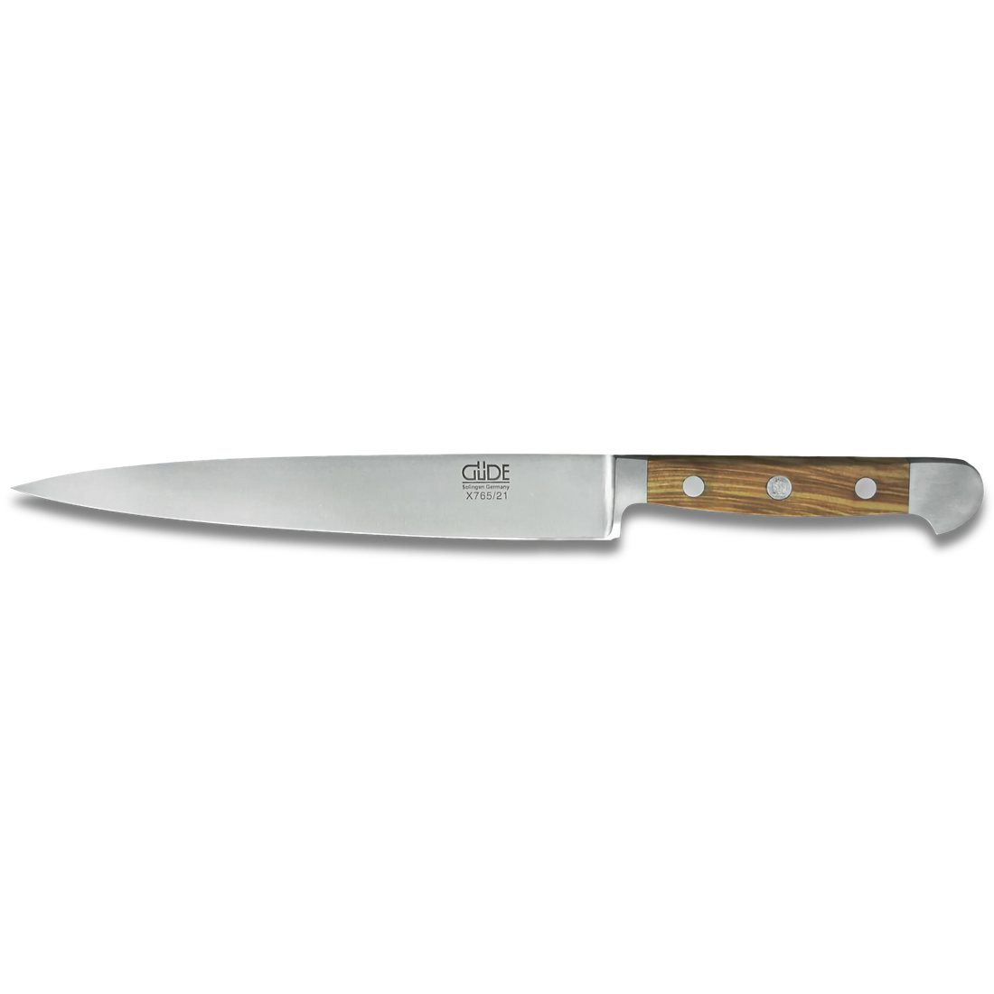 ALPHA OLIVE | Slicing / HAM Knife 8&quot; | Forged Steel / Olive wood handle