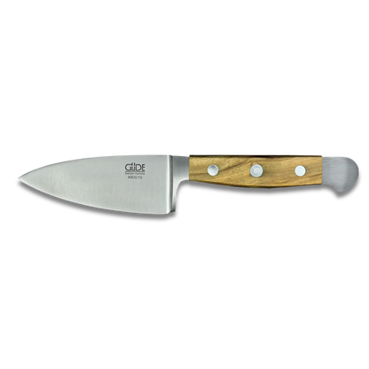 ALPHA OLIVE |  Hard Cheese Knife 4&quot; Blade | Forged Steel / Olive wood handle