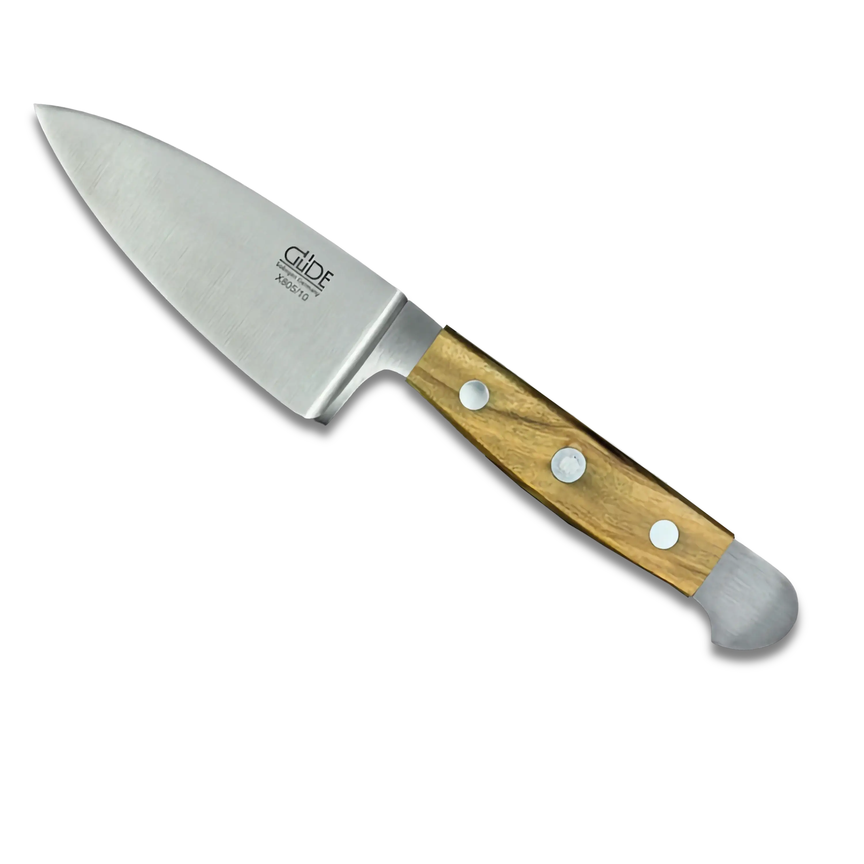 ALPHA OLIVE |  Hard Cheese Knife 4&quot; Blade | Forged Steel / Olive wood handle