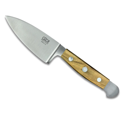 ALPHA OLIVE |  Hard Cheese Knife 4&quot; Blade | Forged Steel / Olive wood handle