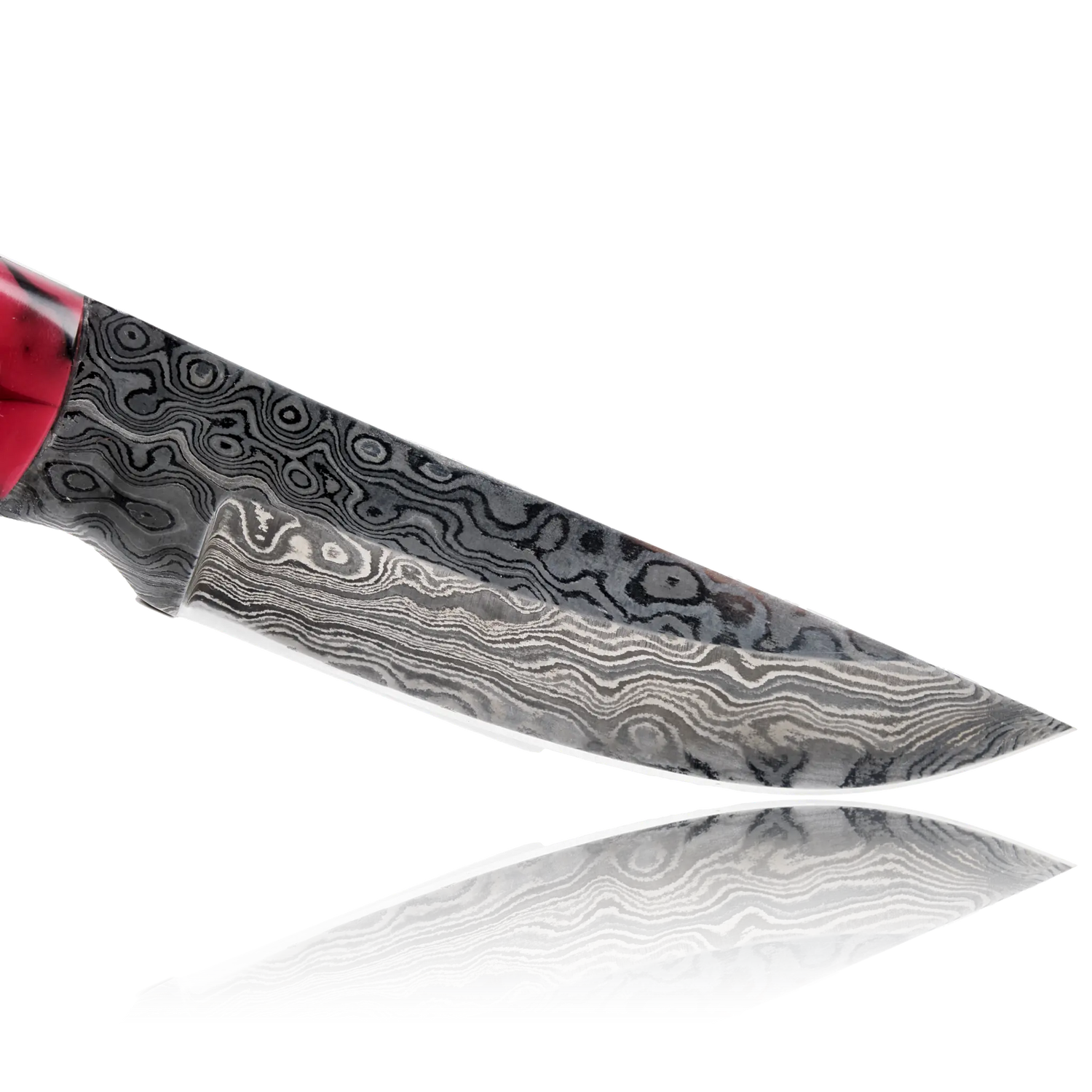 YUMA Damascus Steel Skinner Knife 5 inch blade with Original Cow leather sheath