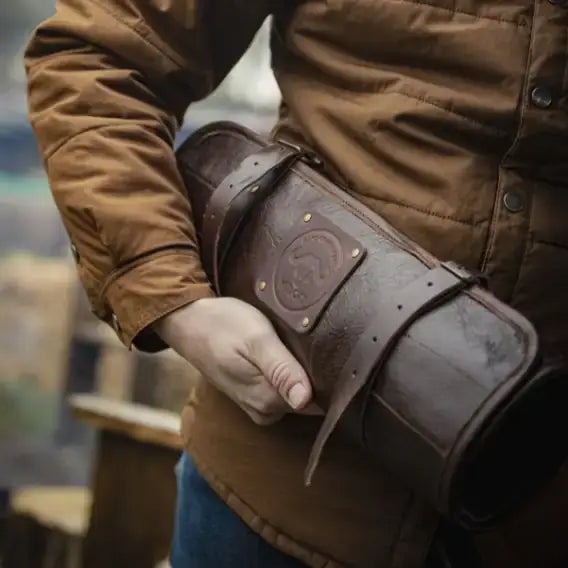 WITLOFT -  Handmade leather Knife Role ( 5 Compartments)