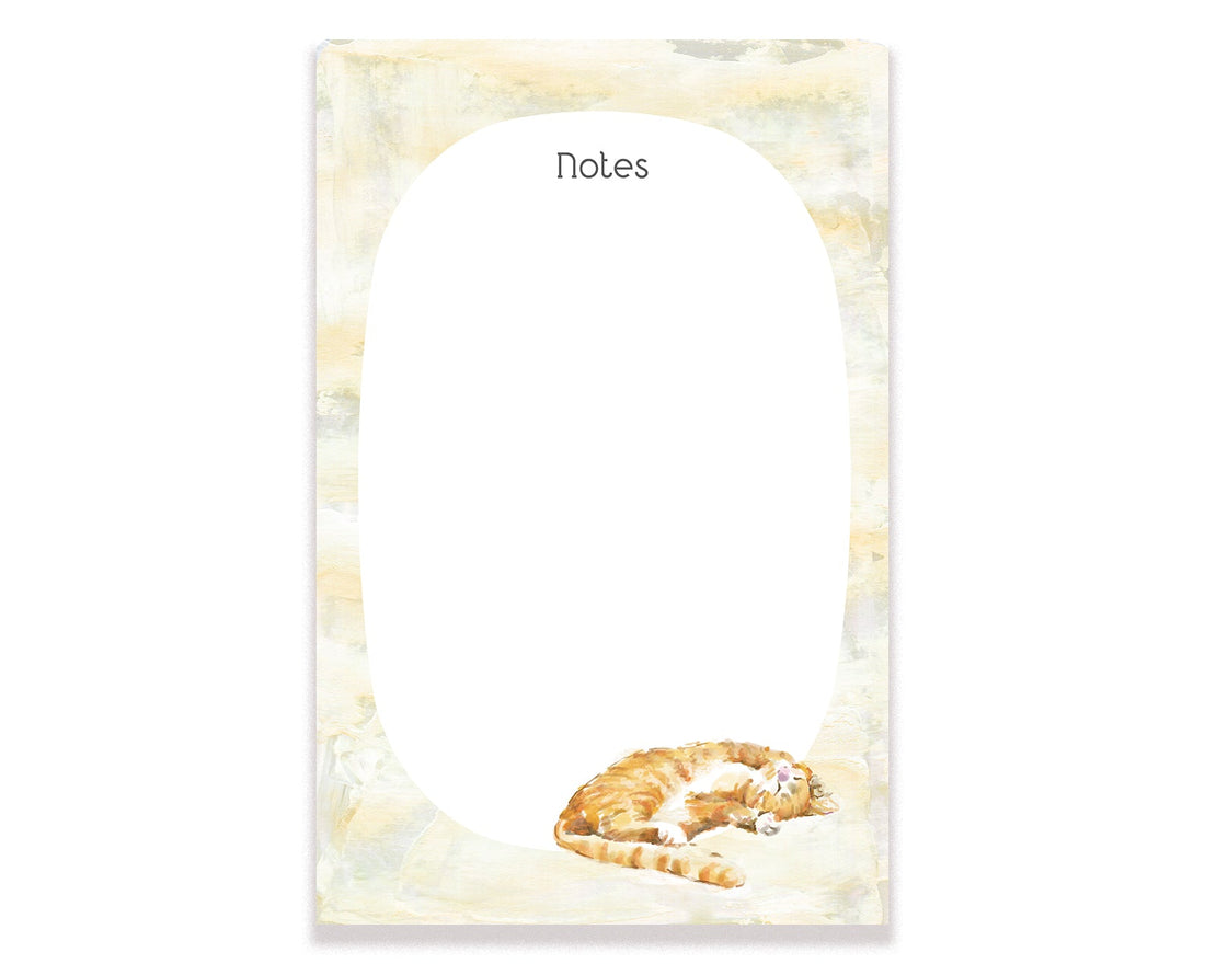 Orange Tabby Cat Watercolor Blank Notepad