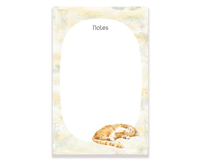 Orange Tabby Cat Watercolor Blank Notepad