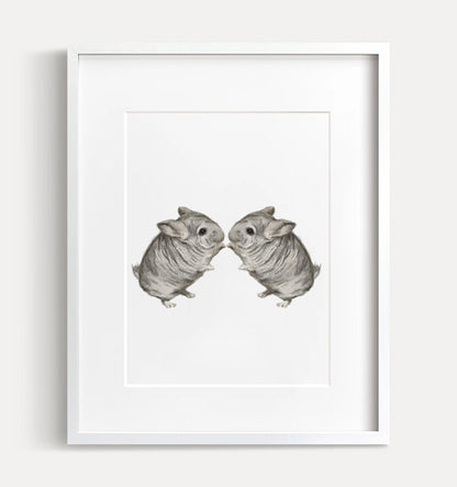 Chinchilla Twins Art Print
