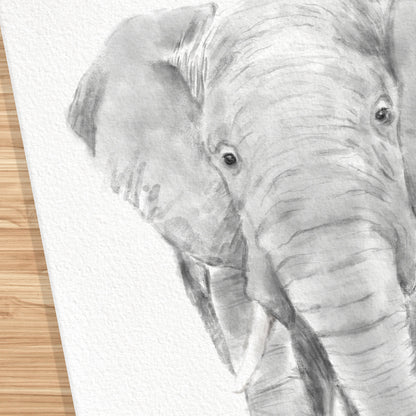 Elephant Family Portrait Print with Personalized Names