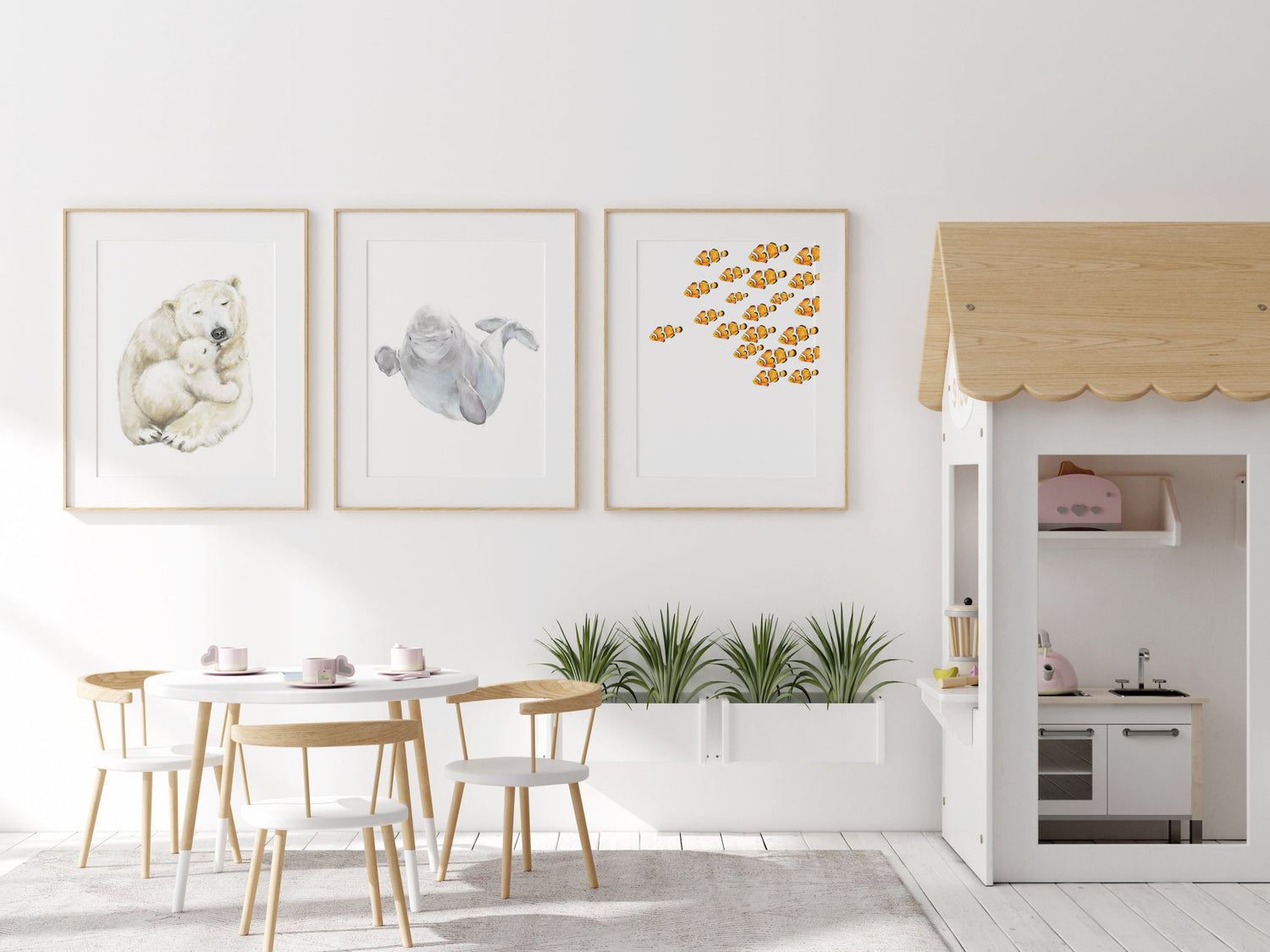 Baby Beluga Watercolor Art Print