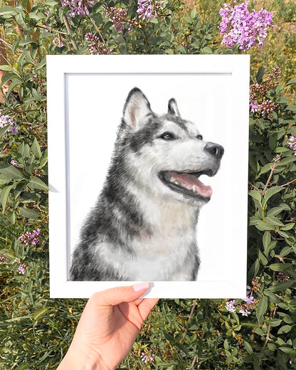 Husky Watercolor Painting | Modern Dog Wall Art