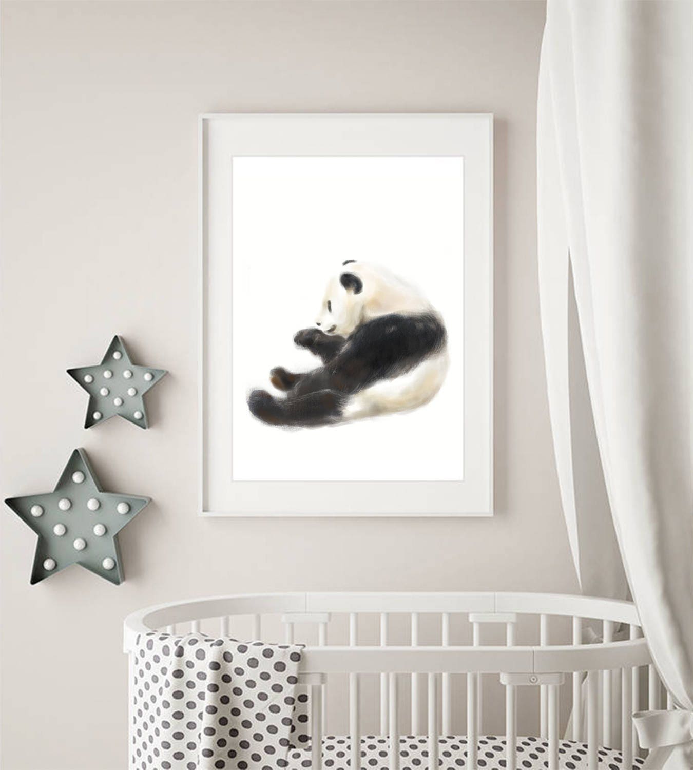 Panda Nursery Watercolor Painting