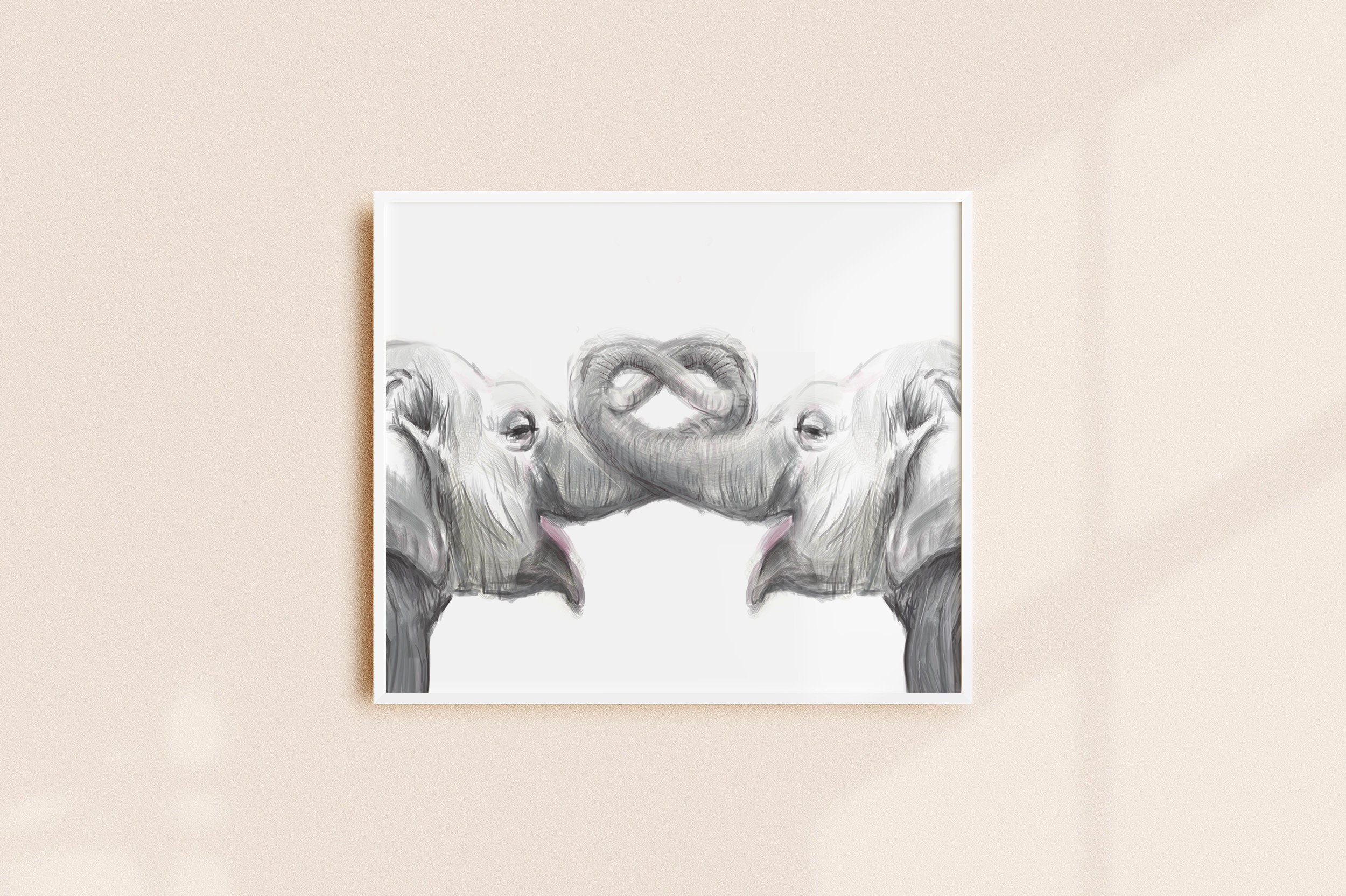 Personalized Elephants Art Print