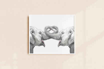 Personalized Elephants Art Print