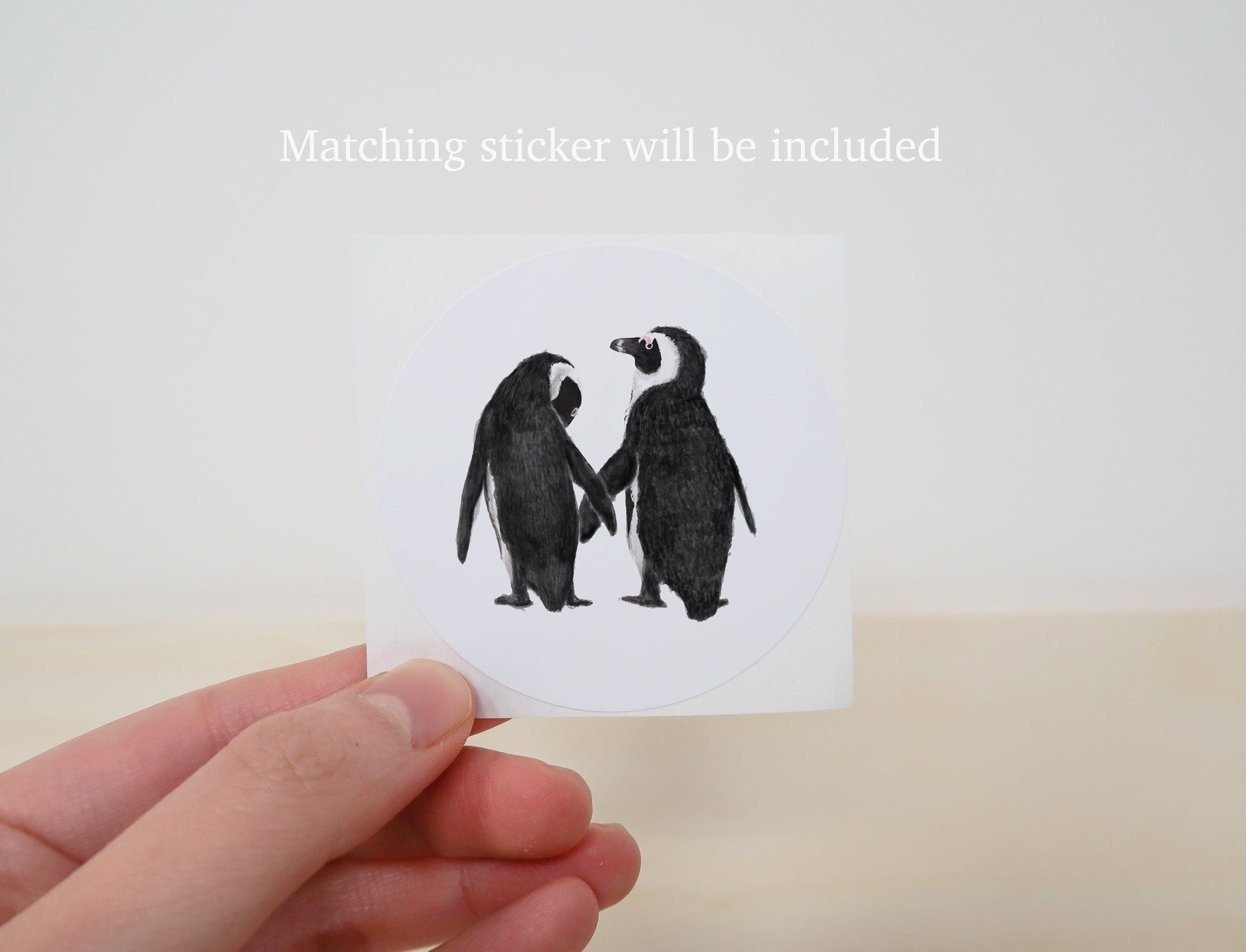 Personalized Wedding Gift - Penguin in Love Wall Art for Newly Wed Couple