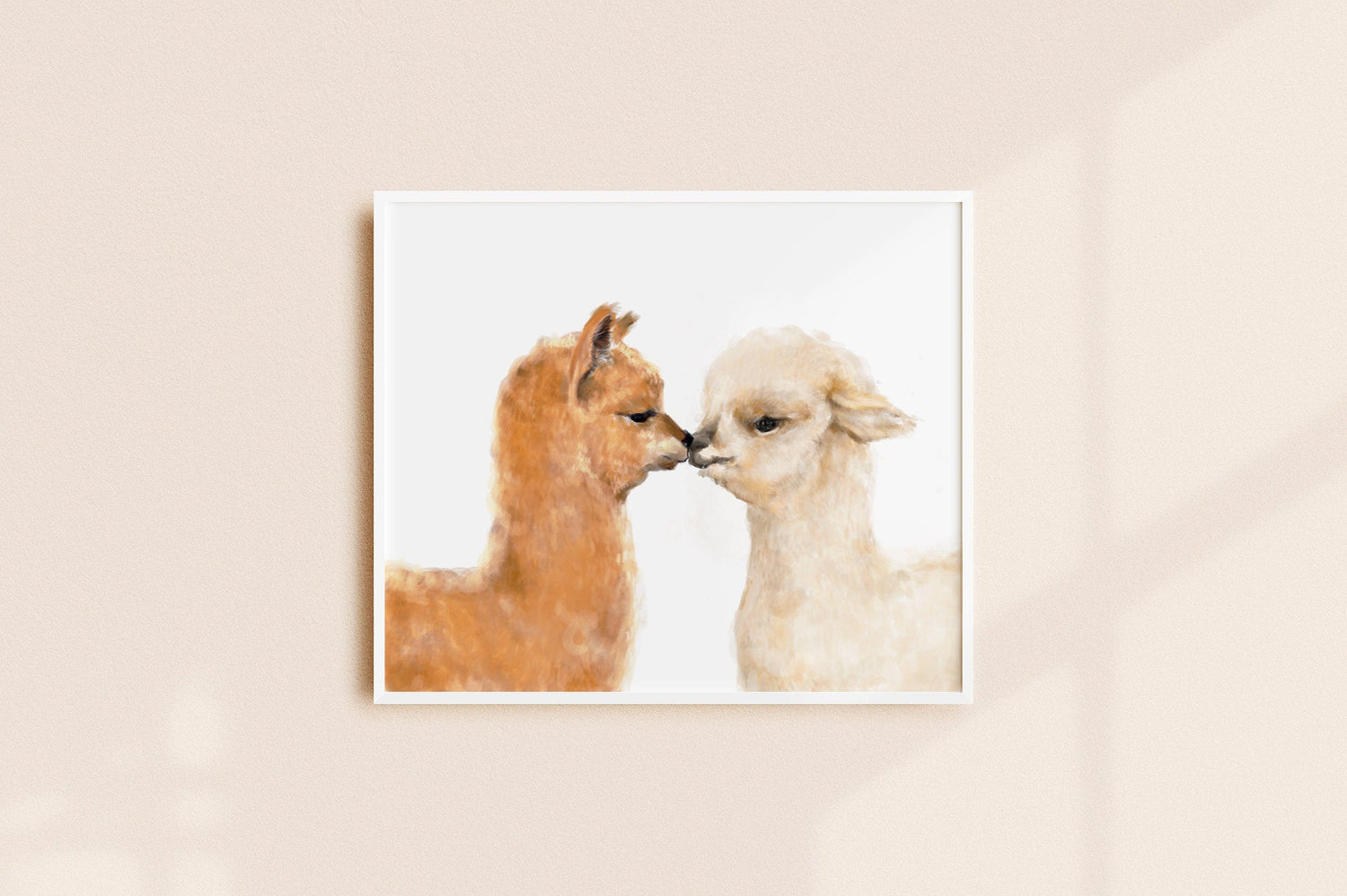 Alpaca Kiss Wall Art: Hugs and Kisses