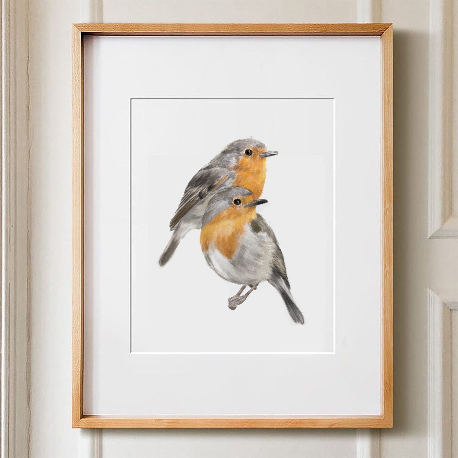Robin Bird Friendship Print:  Scandinavian Wall Decor for Couples