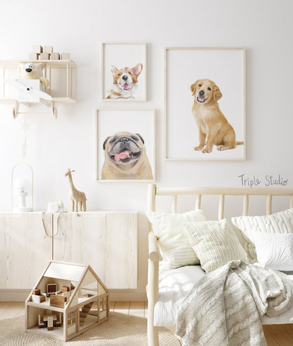 Golden Retriever Puppy Art Print: Cute Dog Lover Gift