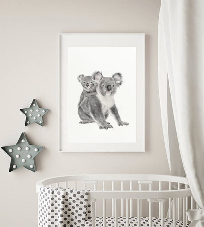 Baby Koala Joey and Mom Wall Art