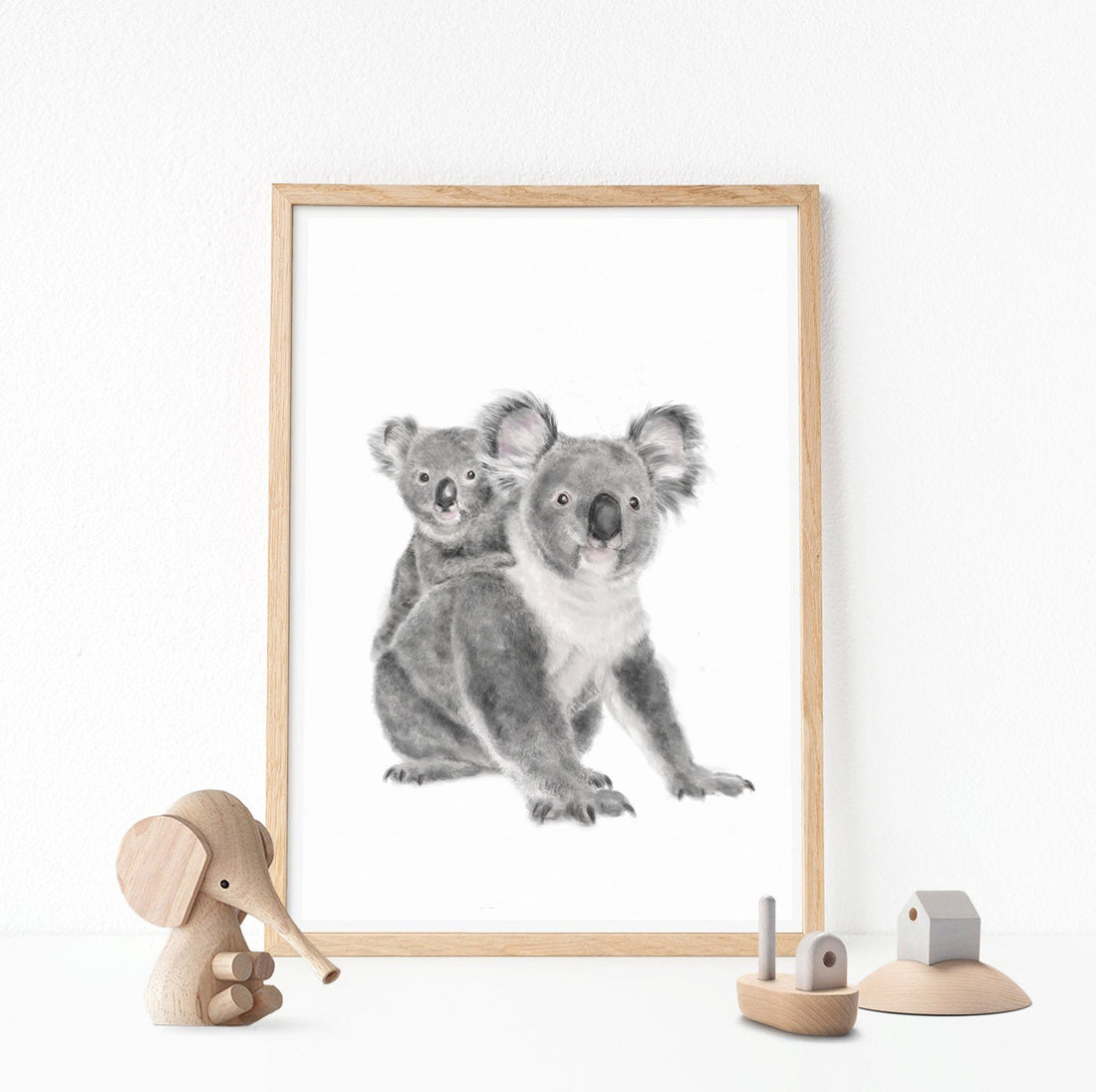 Baby Koala Joey and Mom Wall Art
