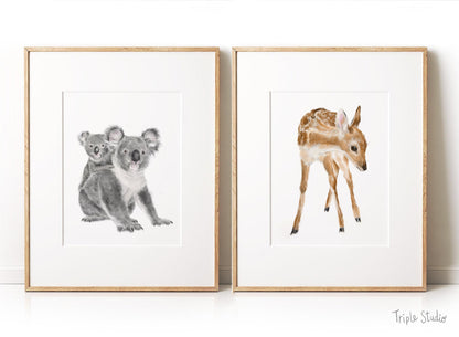 Baby Koala Joey and Mom Wall Art