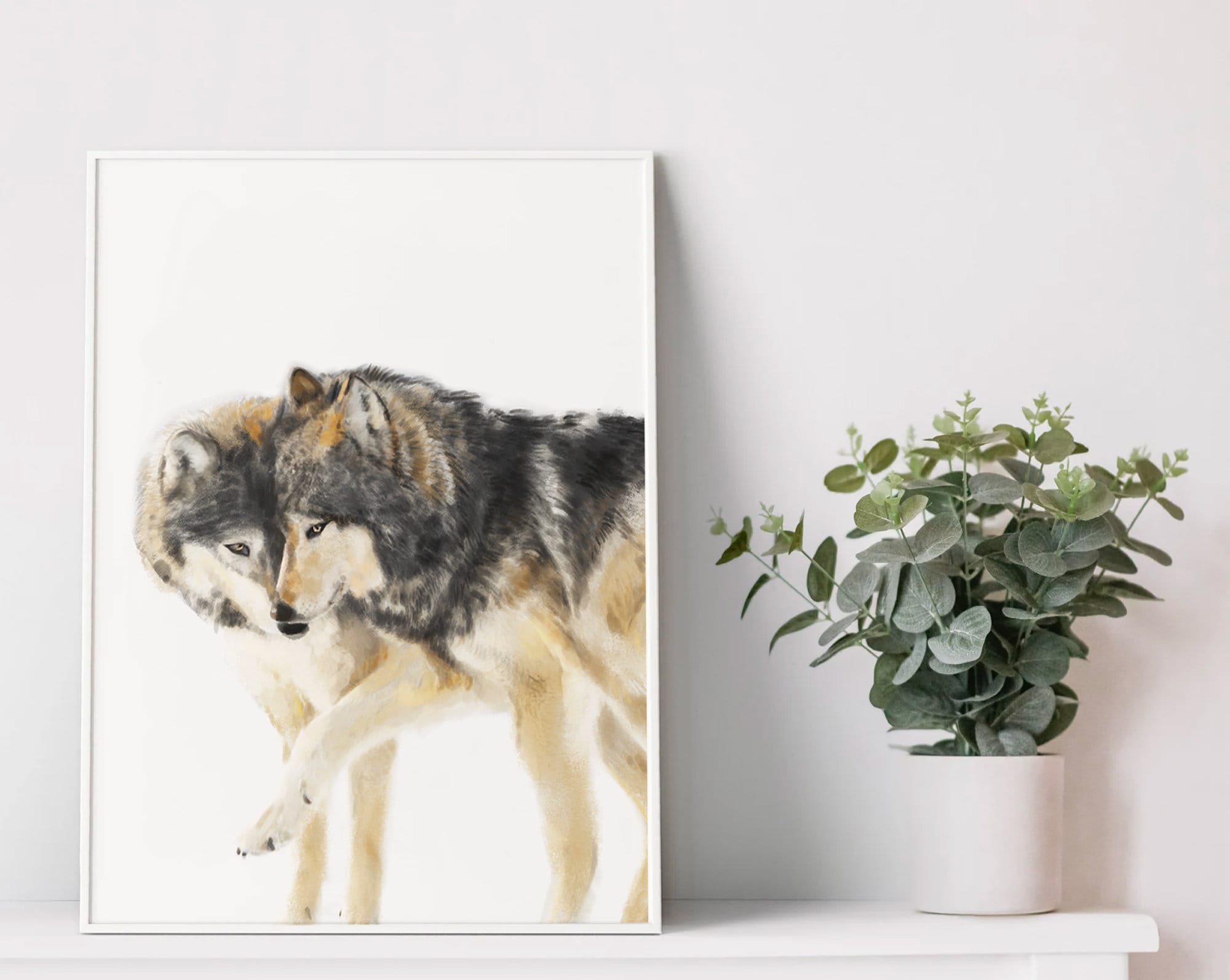 Wolves Couple Art Print: Sweet Anniversary Gift for Wife