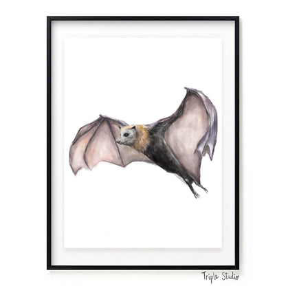 Bat Wall Art - Gothic Steampunk Painting for Gender Neutral Room Decor, Vampire Dark Theme for Home Living Room Bedroom Office Decoration