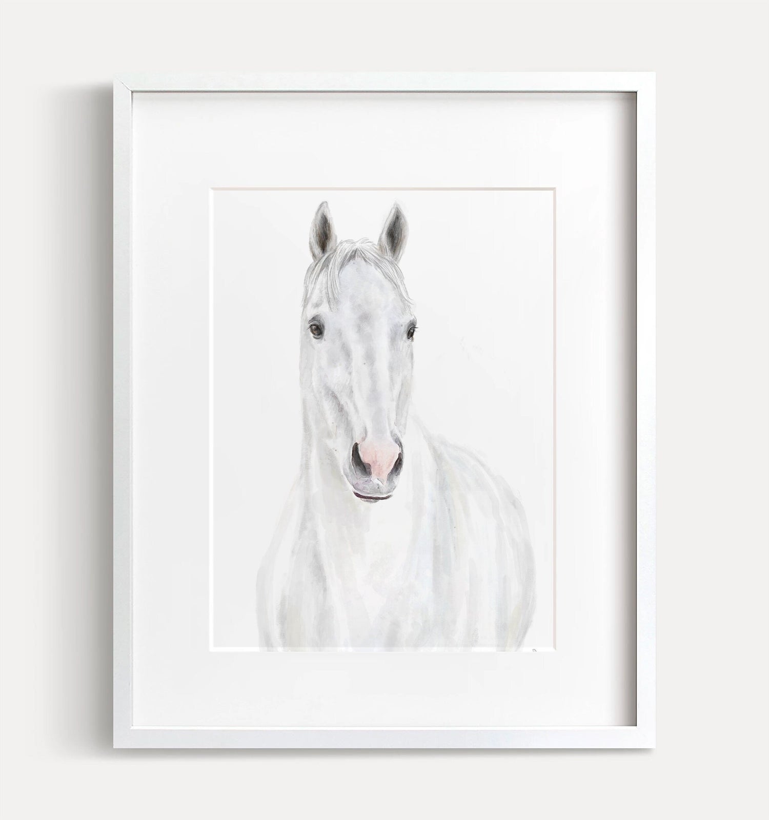 White Horse Wall Art Print
