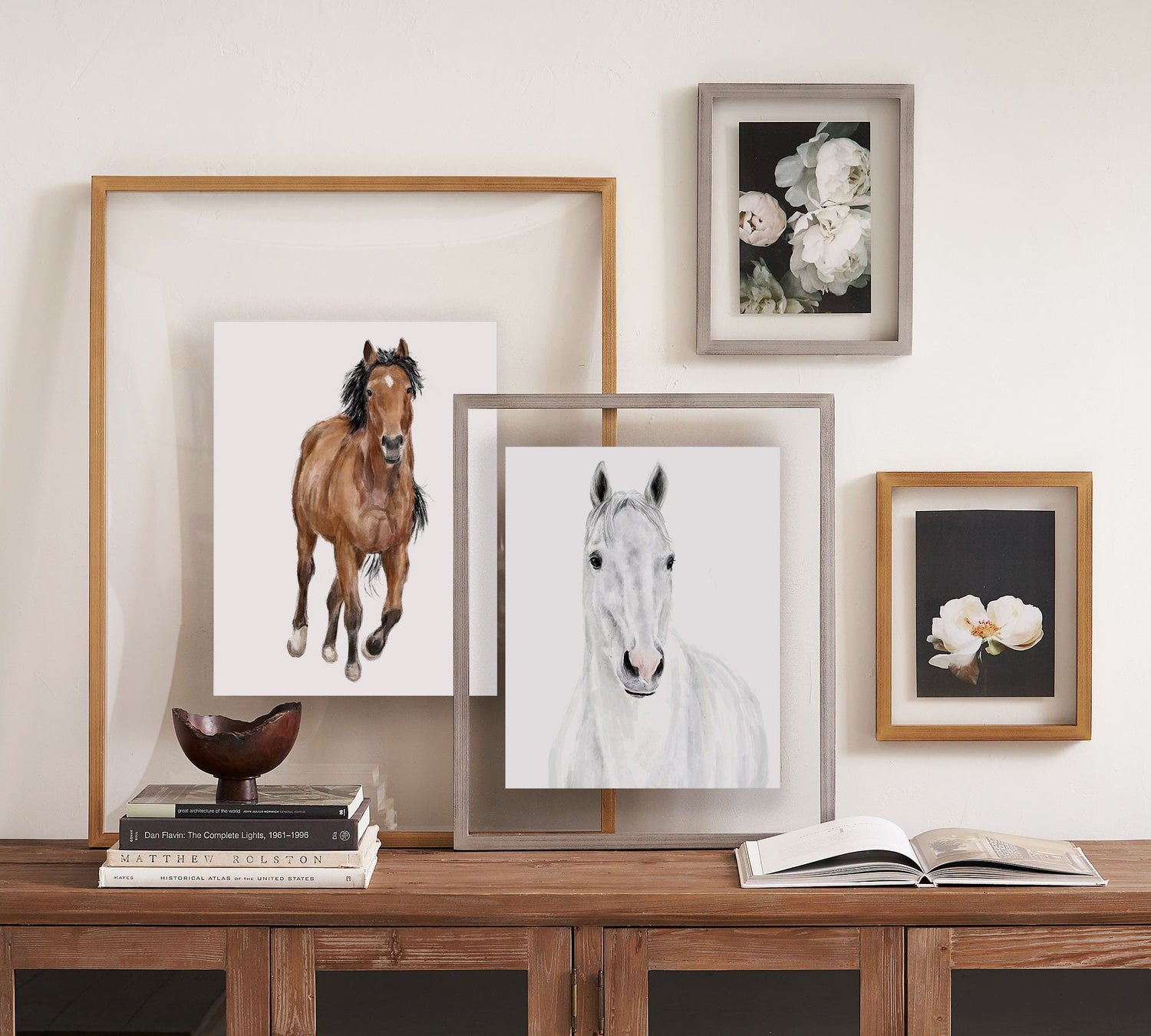 White Horse Wall Art Print
