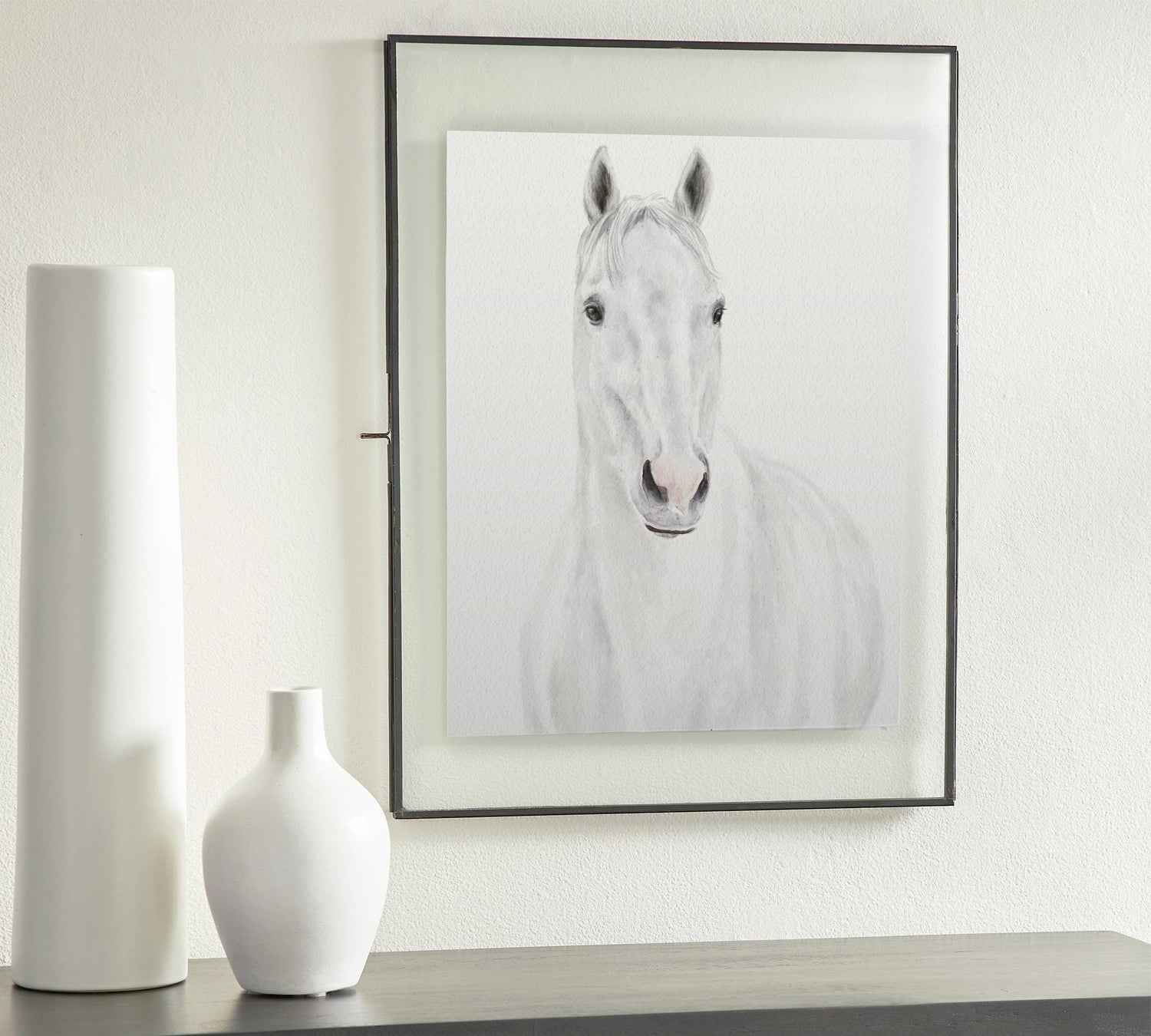 White Horse Wall Art Print